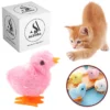 1 Pcs Pet Cat Toys Jumping Walking Hopping Cartoon Plush Chicken Toy Size Approx. 4 Inch - Pink