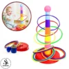 Quoits Stacking Ring Tower Children Kids Ring Toss Quoits Toy Tower Stacking Play Game Educational Game Toy Set - Size Approx. 18 Inch - Multicolor