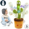 New Special Edition Rechargeable Swing Body Dancing and Singing Cactus Toy With Recording Colorful Lighting Repeats What You Say Fun Toy Home Decorative and Children Playing Birthday Gifts for Boys and Girls - Assorted Dressing