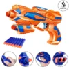 Frost Nova Soft Nerf Darts Shooting Manual Reload Toygun For Kids With 3 Darts & 3 Stick-on - High Quality Imported Plastic Material - Size Approx. 8 Inches - Orange