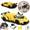 Remote Control Rechargeable Lamborghini Venono 4 Channel With Lights & Sound - Front Doors Open - 1:18 Scale Simulated Model Car - Yellow