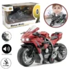 Kawasaki Ninja H2R Diecast Heavy Bike Toy - 1:12 Scale - Size Approx. 6 Inches - Metal & Plastic Model With Lights & Sound Suspension & Pull Back Action - Alloy Racing Motorcycle for Kids & Collectors - Red