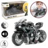 Kawasaki Ninja H2R Diecast Heavy Bike Toy - 1:12 Scale - Size Approx. 6 Inches - Metal & Plastic Model With Lights & Sound Suspension & Pull Back Action - Alloy Racing Motorcycle for Kids & Collectors - Black