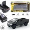 Tesla Cyber Truck Die-Cast Metal Toy Car With Lights & Sound - 1:36 Scale Alloy Children's Sports Model Car - Front Doors & Back Trunk Can Be Opened - Size Approx. 5 Inches - Black