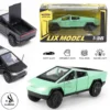 Tesla Cyber Truck Die-Cast Metal Toy Car With Lights & Sound - 1:36 Scale Alloy Children's Sports Model Car - Front Doors & Back Trunk Can Be Opened - Size Approx. 5 Inches - Green
