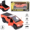 Tesla Cyber Truck Die-Cast Metal Toy Car With Lights & Sound - 1:36 Scale Alloy Children's Sports Model Car - Front Doors & Back Trunk Can Be Opened - Size Approx. 5 Inches - Orange